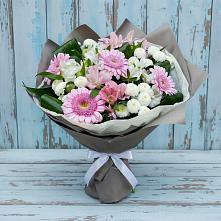 Букет цветов из:  Герберы, Альстромерии и Хризантемы в Кашин
