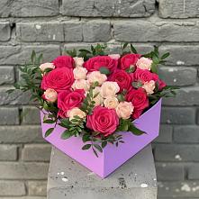 Цветочная композиция из Розы в коробке в Кашин