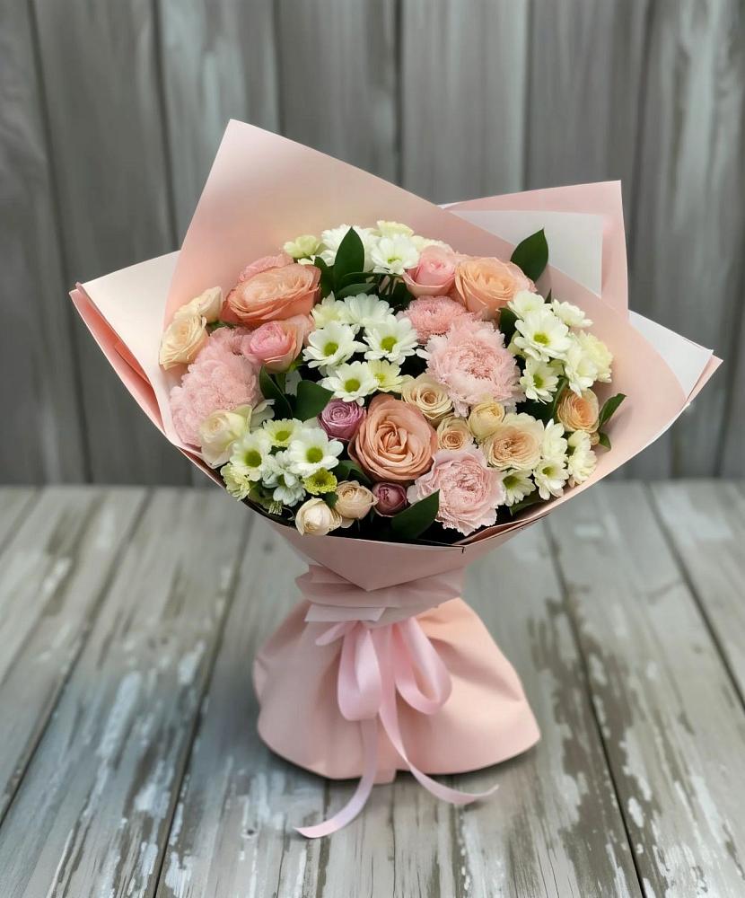 Букет цветов из: Гвоздики, Розы и Хризантемы в Кашин