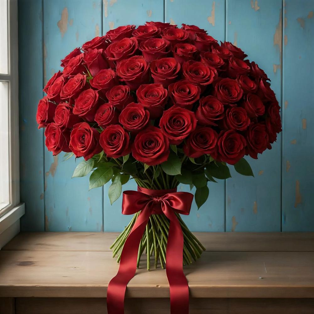 Букет Красные розы Блэк Меджик в Кашин