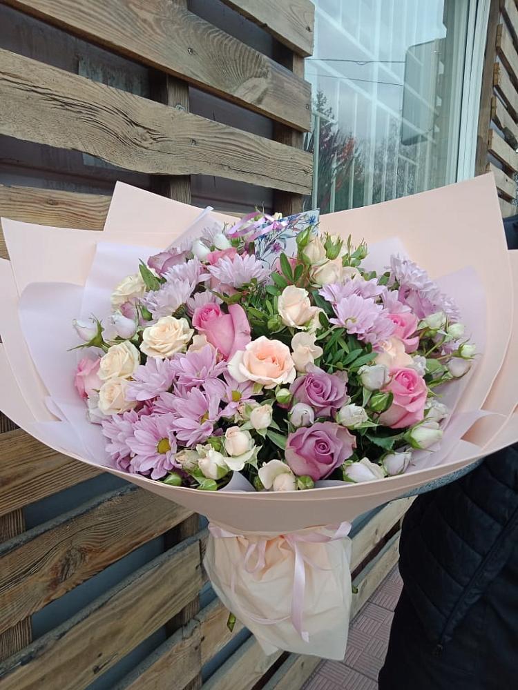 Букет цветов из: Розы и Хризантемы в Кашин