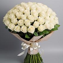 Букет 101 беля роза Белоснежка в Кашин