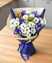 Букет цветов из:  Розы, Ирисы и Хризантемы #REPLACE_PRED# Кашин