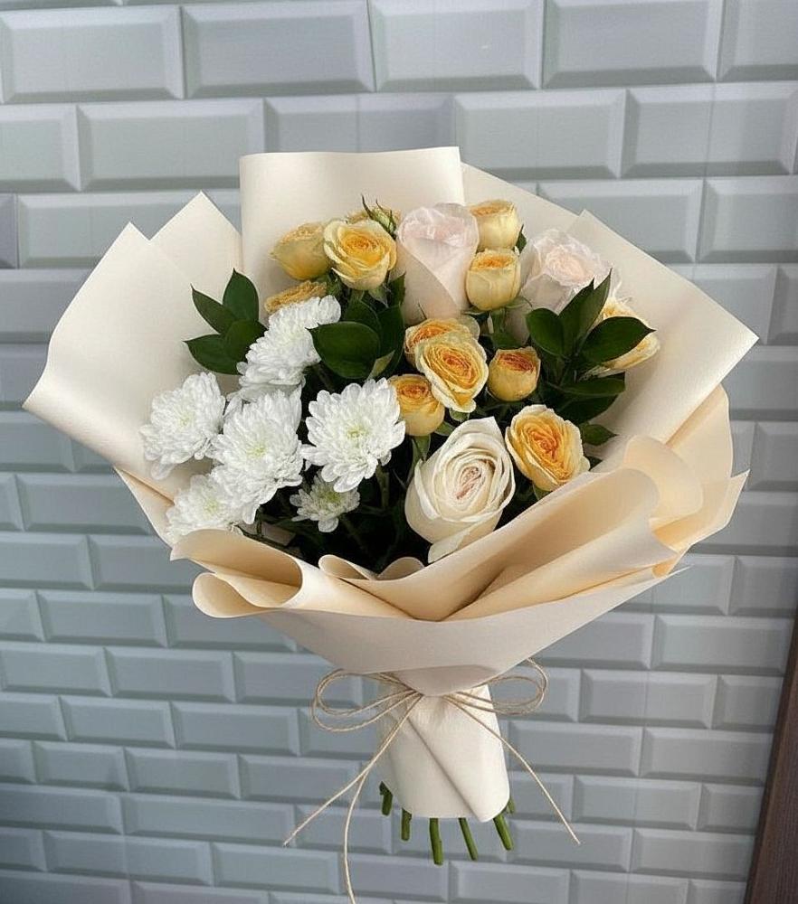 Букет цветов из: Розы и Хризантемы в Кашин