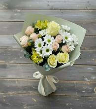Букет цветов из:  Альстромерии, Розы и Хризантемы в Кашин