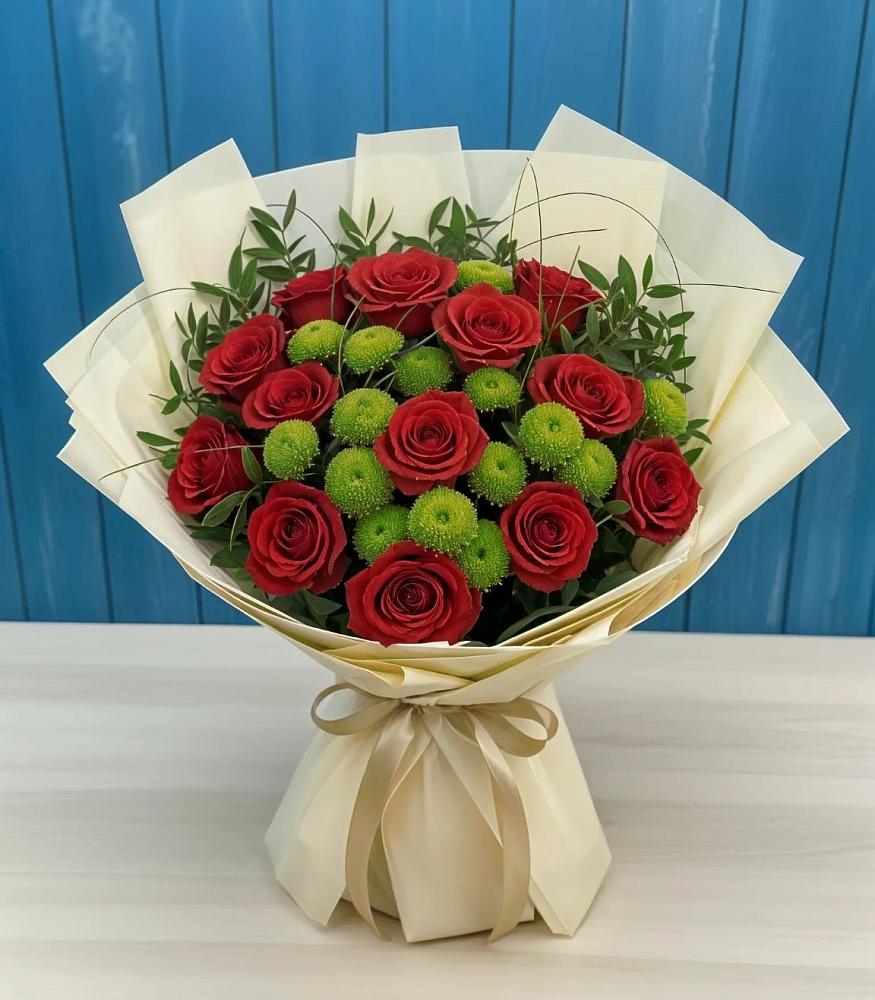 Букет цветов из: Розы и Хризантемы в Кашин