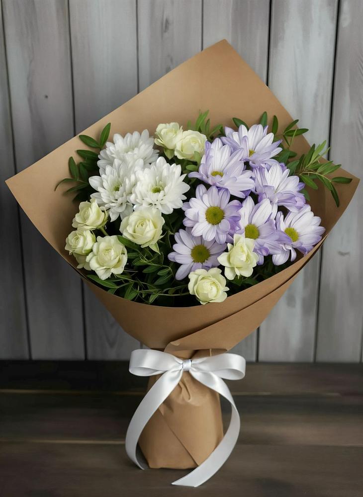 Букет цветов из: Хризантемы и Розы в Кашин