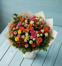 Букет Микс из разноцветных кустовых роз #REPLACE_PRED# Кашин